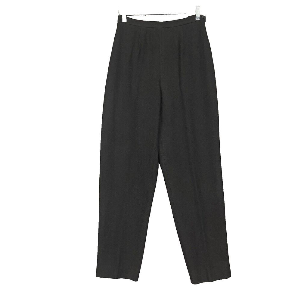 Rafaella Pants Womens 6 Black 100% Pure New Wool Woolmark Side Zip Lined‎ Dressy